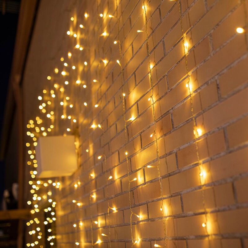 LUCEO 3x2 Guirlande lumineuse pour rideaux avec câble pour l'intérieur et l'extérieur. Lumière chaude. Fabriqué en Espagne