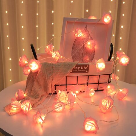 Guirlande lumineuse roses artificielles pour mariage fête décoration Rose