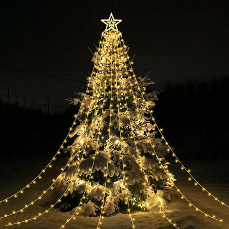 ÉCLAIRAGE À LA MAISON Mini lumières décoratives de Noël de 66 pieds,  guirlandes lumineuses étoilées à fil vert à 200 LED, 8 modes d'éclairage,  pour la décoration de fête de mariage d'arbre