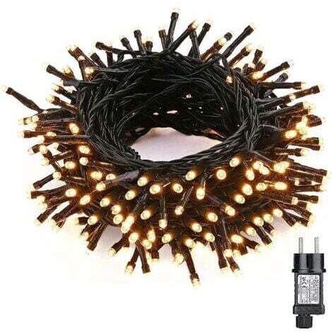 Guirlande Lumineuse Sapin de Noel Blanc Chaud - 20M 200 LED Lumiere Sapin de Noel, Electrique, 8 Modes, Fonction Mémoire Minuteur, tanche pour