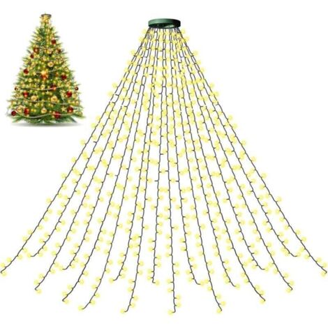 Guirlande Lumineuse Sapin Noel,2M x 16 Guirlandes Chaîne Lumineuse 400 LED 8 Modes IP44 Exterieure et Interieur Décoration adaptée à un arbre de 150-240cm pour décorer la maison de jardin de sapin