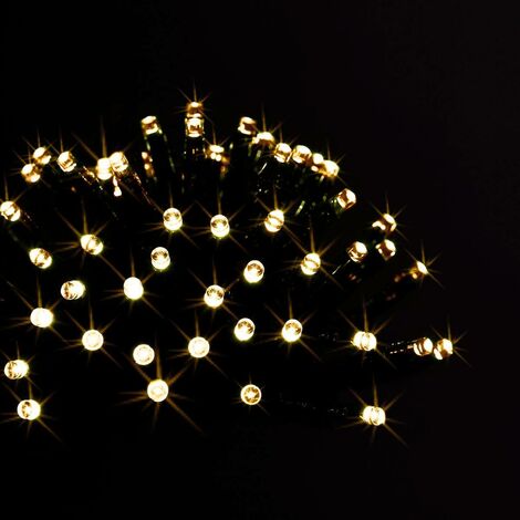 Guirlande lumineuse solaire 100 LED Blanc chaud 10 Mètres et 8 jeux de lumière - Feeric Christmas