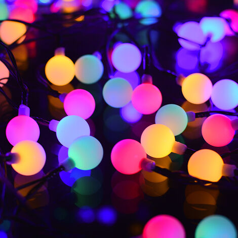 Guirlande Lumineuse Solaire, 100 LED Guirlande Lumineuse Couleur Extérieure et Interieur IP65 Etanche 8 Modes, Boules Lumineuses Jolie Décoration pour Noël,Fête,Jardin,Terrasse,Balcon