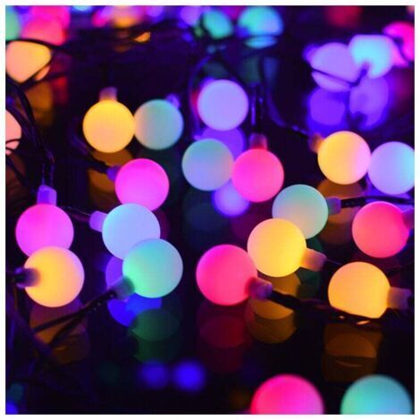 Guirlande Lumineuse Solaire, 100 LED Guirlande Lumineuse Couleur Extérieure et Interieur IP65 Etanche 8 Modes, Boules Lumineuses Jolie Décoration pour Noël,Fête,Jardin,Terrasse,Balcon