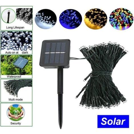 Guirlande Lumineuse Solaire 12m Extérieur, Guirlande lumineuse étanche, Jardin, Terrasse, Mariage et Fête de Noël
