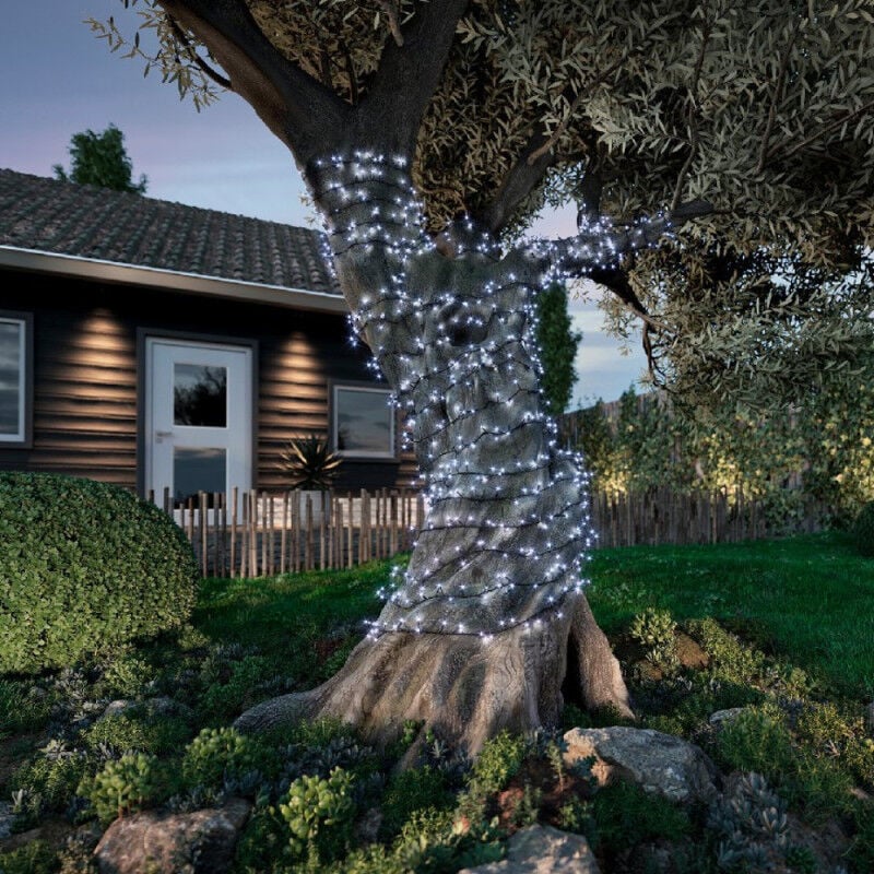 Guirlande 16 m Solaire Blanc Froid Animée