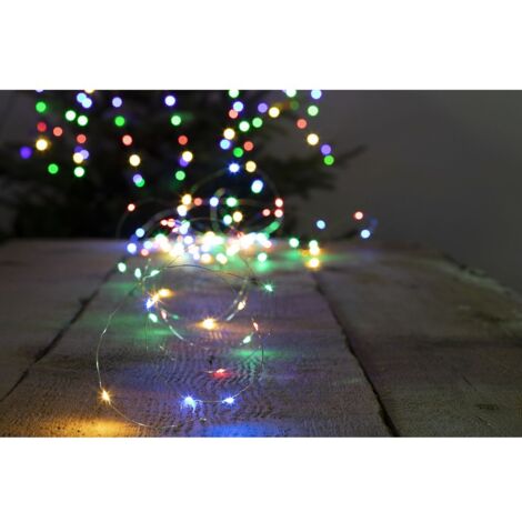 Guirlande lumineuse solaire 20 mètres 200 MicroLED Multicolore 8 jeux de lumière - Feeric Christmas