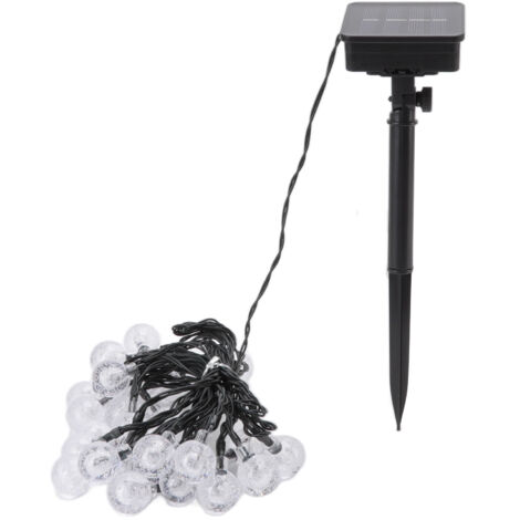 Guirlande lumineuse solaire 21,3 ft 30 ampoules LED étanche 8 modes pour jardin patio cour Multicolore