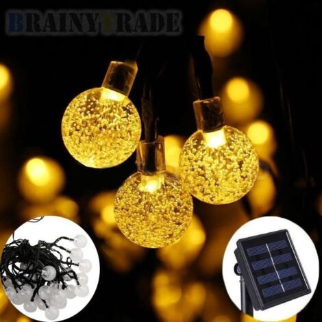 Guirlande lumineuse solaire 30LED 6M - Blanc chaud - Extérieur