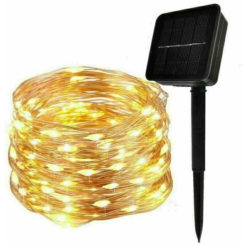 Guirlande Lumineuse Solaire, 30M 300 Led Exterieur Étanche Lampe Solaire (Blanc Chaud)