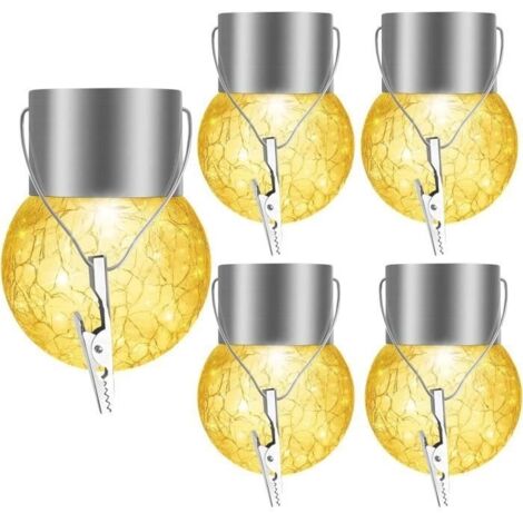 Guirlande lumineuse - Solaire - 5 pcs - LED - Blanc chaud - Étanche