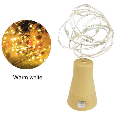 Guirlande lumineuse solaire à 10 LED pour bouteille de vin, étanche, en fil de cuivre, décorative.