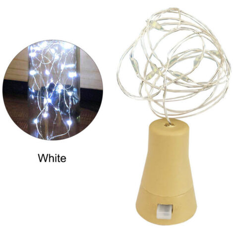 Guirlande lumineuse solaire à 10 LED pour bouteille de vin, étanche, en fil de cuivre, décorative.