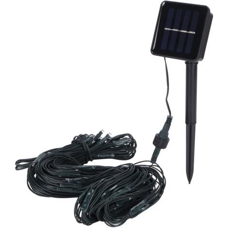 Guirlande Lumineuse Solaire à LED en Filet en Maille Extérieure tanche Lumières Décoratives de Vacances (1.5m x 1.5m)Blanc