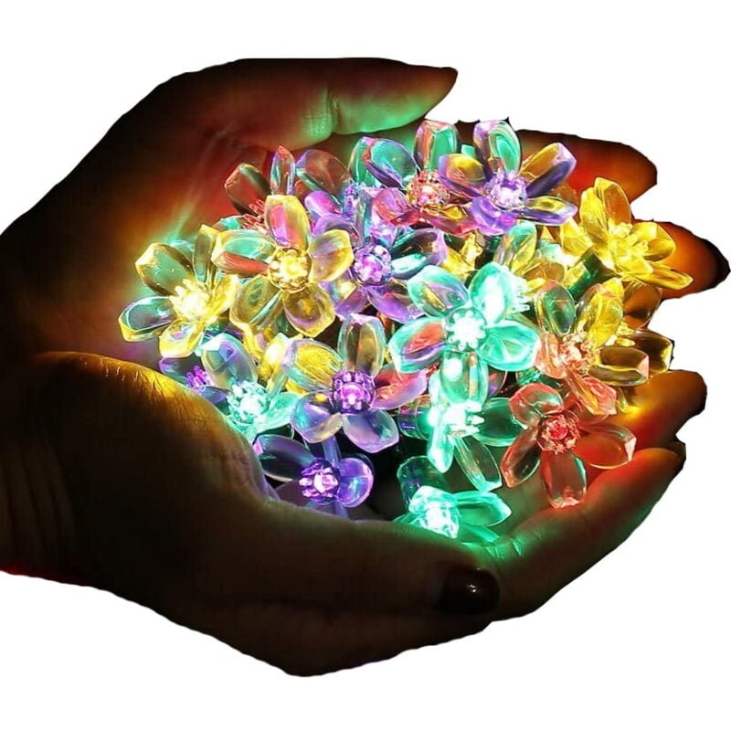 Guirlande lumineuse solaire à led étanche pour jardin, balcon, terrasse, Noël et mariage