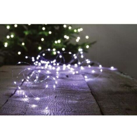 Guirlande lumineuse solaire de 20 m de long pour extérieur, blanc froid, 200 LED, 8 modes – Décoration féérique et de Noël