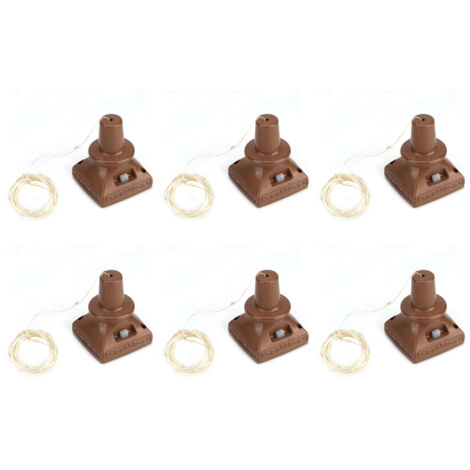Guirlande lumineuse solaire de 6 LED (2 m, 20 LED) en forme de bouchon, étanche, pour bouteilles de vin, à personnaliser et colorer.