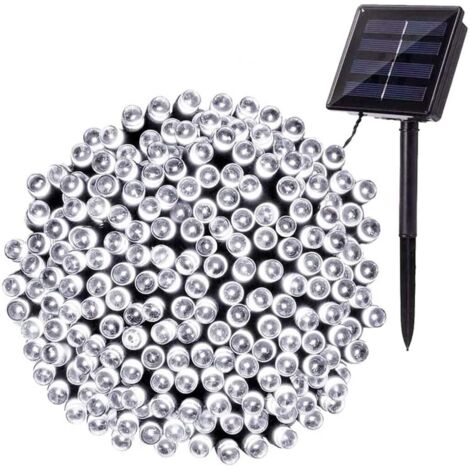 Guirlande lumineuse solaire d'extérieur 22 m 200 LED, 8 modes, pour jardin, mariage, décoration de jardin, blanc froid