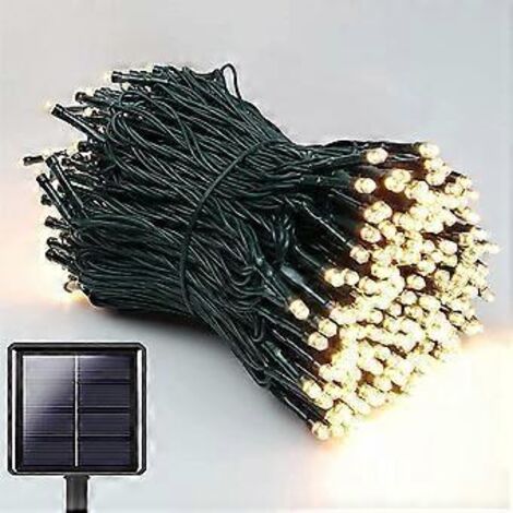 Guirlande lumineuse solaire d'extérieur - 22 m, 200 LED, étanche, 8 modes d'éclairage, idéale pour décorer jardin, terrasse, clôture, etc.