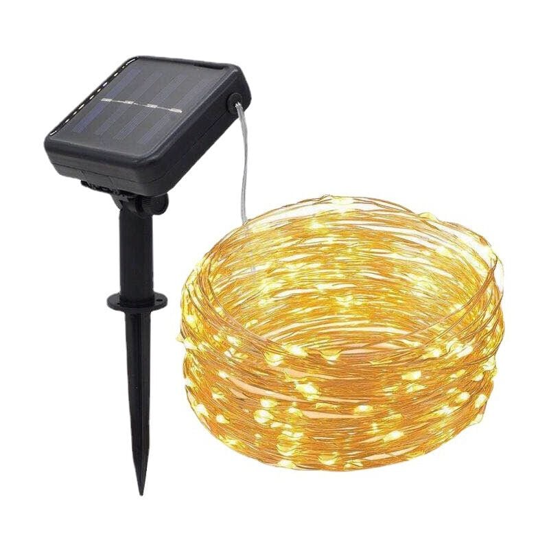 Guirlande lumineuse solaire d'extérieur, 22 mètres, 200 lumières, alimentée par l'énergie solaire, 8 modes, tube lumineux solaire étanche IP67,