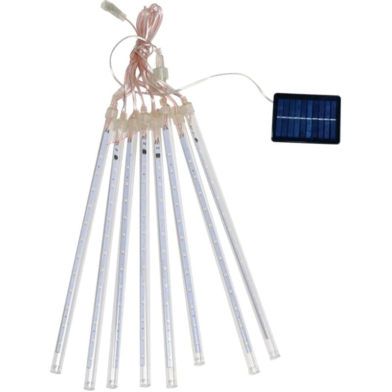 Guirlande lumineuse solaire d'extérieur à led, étanche, 30 cm, 8 led, double face, effet glace, luminaire décoratif d'extérieur, idéal pour un