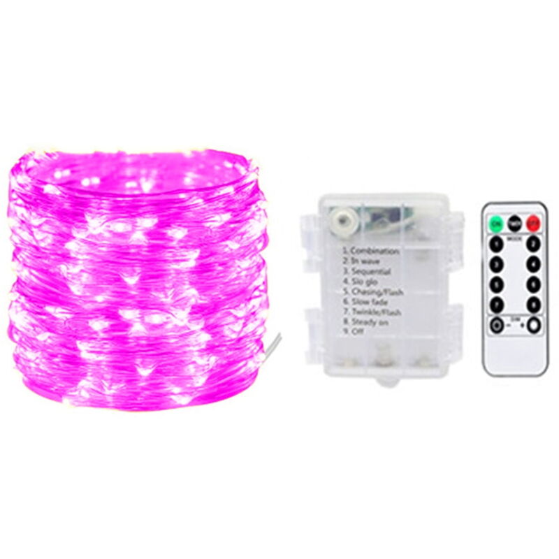 Guirlande lumineuse solaire d'extérieur étanche de 20 m avec 200 led, guirlande lumineuse solaire de jardin améliorée pour Noël - Violet