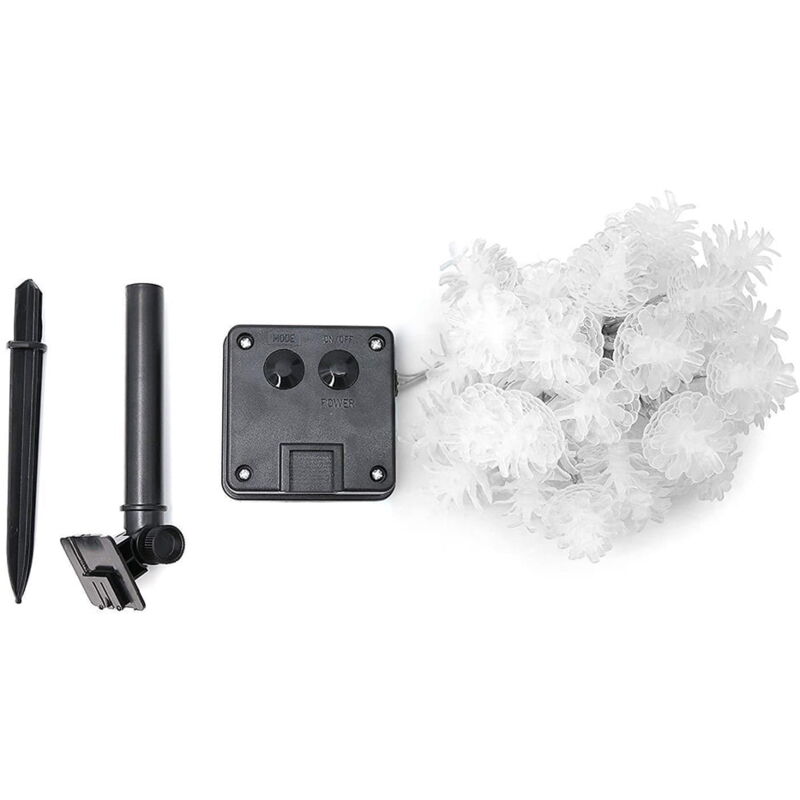 Guirlande lumineuse solaire d'extérieur étanche, guirlande lumineuse solaire en forme de pomme de pin pour terrasse, jardin, porche, décoration de