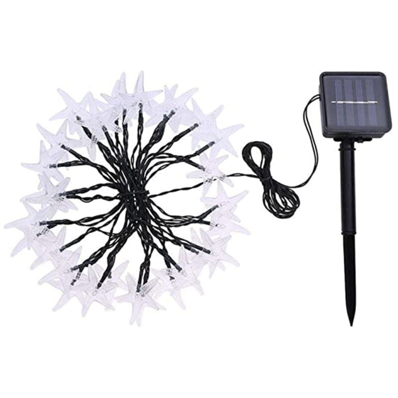 Guirlande lumineuse solaire d'extérieur étanche multicolore en forme d'étoile de mer, luminaire décoratif d'extérieur, idéal pour un jardin, une
