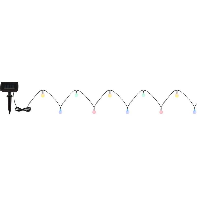 Guirlande lumineuse solaire, éclairage extérieur de jardin, noir opale mat, IP44, L 580 cm Guirlande lumineuse solaire, éclairage extérieur de jardin, noir opale mat, IP44, L 580 cm