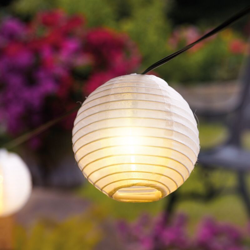 Guirlande lumineuse solaire Esotec avec 20 lampions avec batterie pour l'extérieur résistant aux intempéries 102184