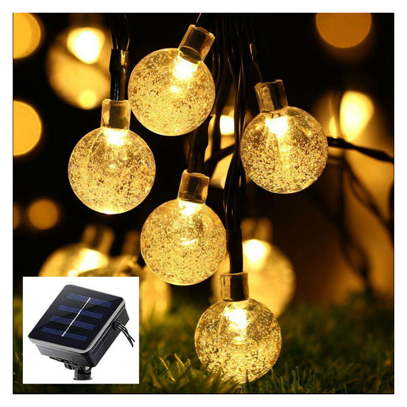 Guirlande Lumineuse Solaire Exterieur - 12M 100 led Guirlande Solaire Extérieure Étanche IP65 8 Modes Guirlande Lumineuse Solaire & usb pour