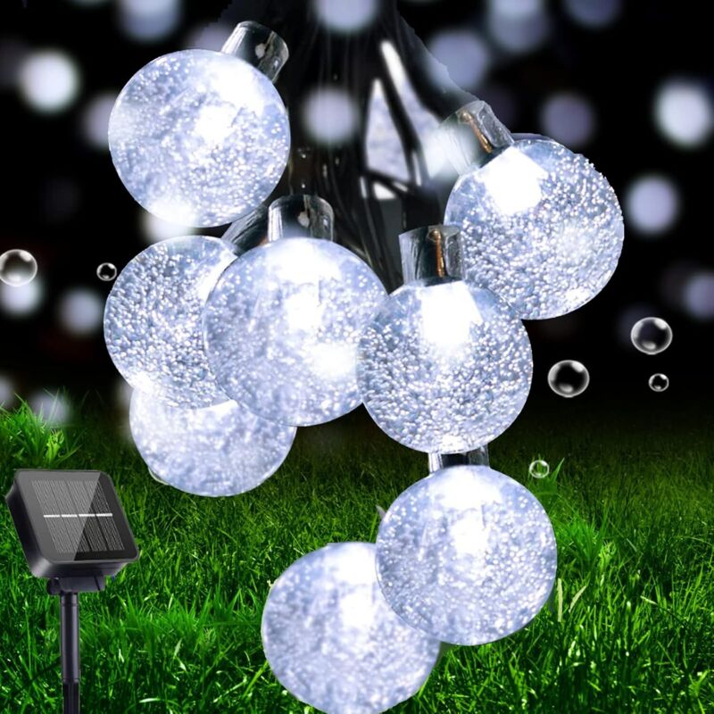 Guirlande Lumineuse Solaire Exterieur,7M 50 LEDs Guirlande Décoration Solaire 8 Modes Imperméable IP 65 étanche Intérieur pour Jardin,Maison,Mariage,