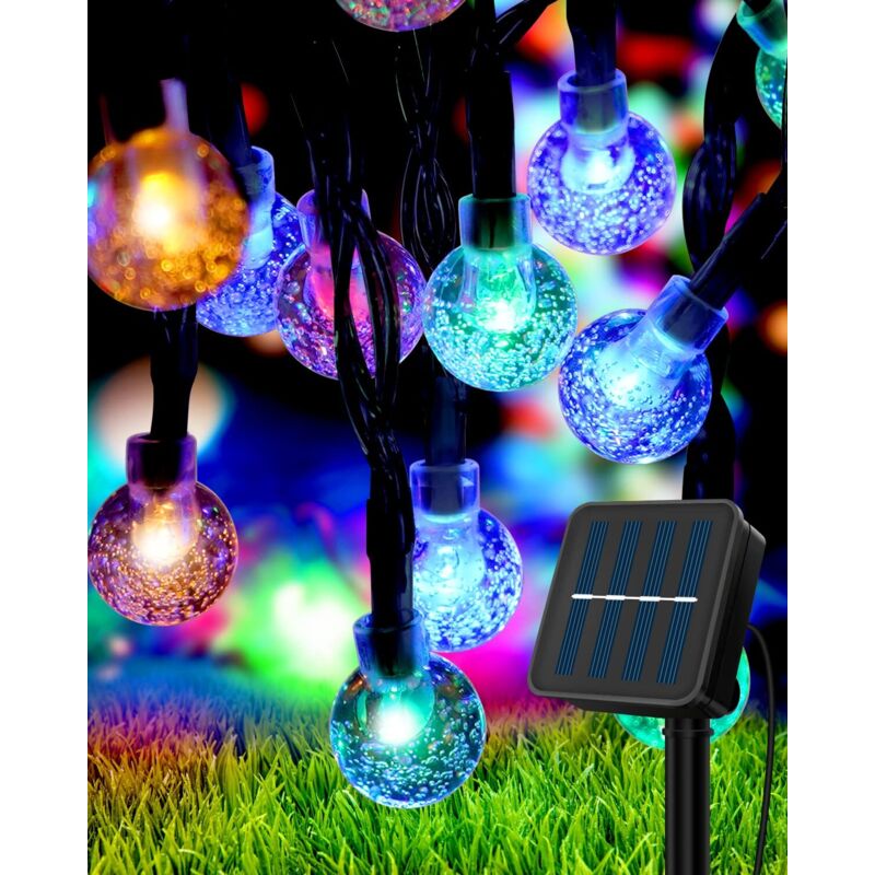 Guirlande Lumineuse Solaire Exterieur,7M 50LED Guirlande Solaire Extérieure Étanche IP55 8 Modes Guirlande Lumineuse Solaire pour