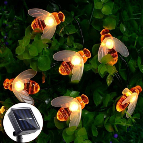 Guirlande Lumineuse Solaire Extérieure 7m 50LED, 8 modes, étanche, blanc chaud, pour jardin, terrasse, Noël [Classe énergétique A+++]