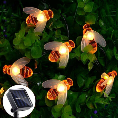 Guirlande Lumineuse Solaire Extérieure 7m 50LED, 8 modes, étanche, blanc chaud, pour jardin, terrasse, Noël [Classe énergétique A+++]
