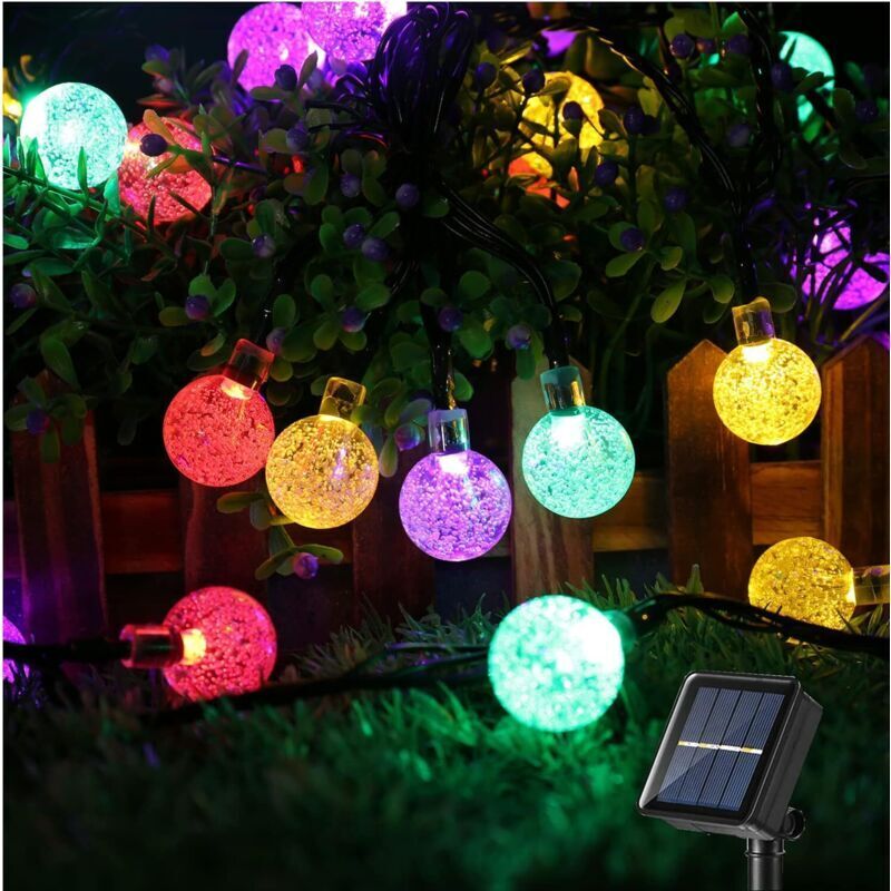 Guirlande Lumineuse Solaire Extérieure, Guirlande Lumineuse Solaire 6.5M 30 led Guirlande Lumineuse 8 Modes Décoration Extérieure Imperméable