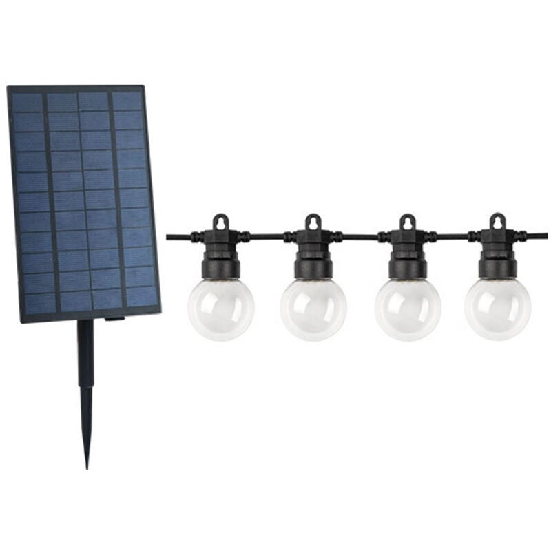 Guirlande Lumineuse Solaire Extérieure - Transparente - G50 10M 20 pièces - 1280lm - 2700K Blanc Chaud - 360° - IP65
