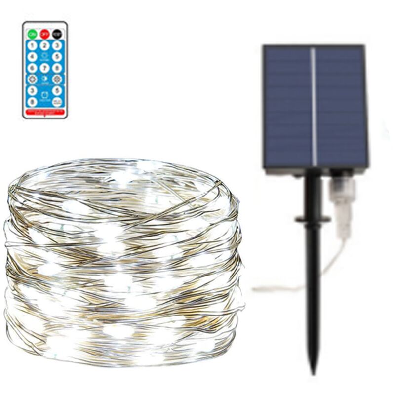 Mowze - Guirlande lumineuse solaire extérieure étanche 8 modes de fil de cuivre lumières à énergie solaire pour arbre de jardin extérieur