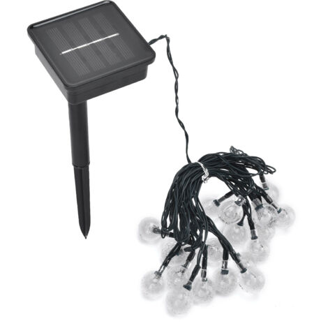 Guirlande lumineuse solaire LED 5 m 20 LED 8 modes pour jardin cour fête extérieur