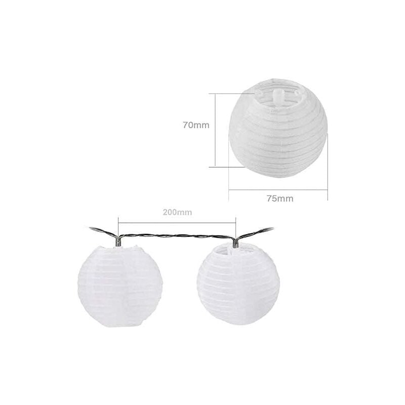 Guirlande lumineuse solaire LED 6,5 mètres 30 lanternes