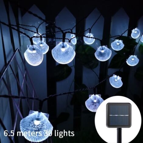 Guirlande Lumineuse Solaire LED Coquille de Cristal Simulation Extérieure Lanterne de Vie Marine (8 Modes Solaires) - Coquille