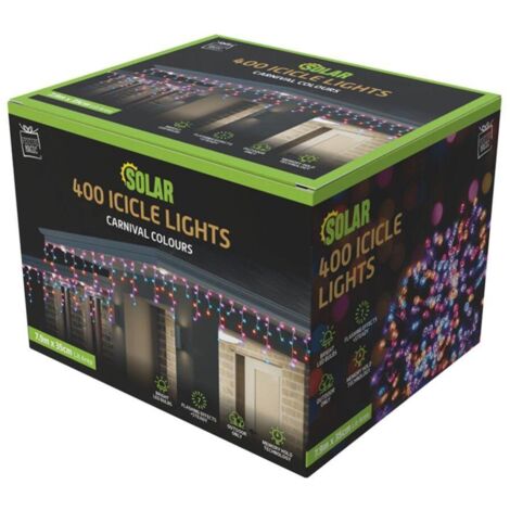 Guirlande lumineuse solaire LED en forme de stalactite 400