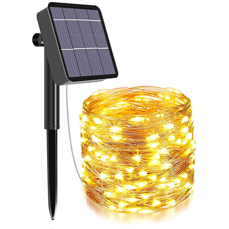 Kcvv - Guirlande Lumineuse Solaire, Lumières de Jardin (200 led 8 modes) 22M / 78ft, Exterieur Étanche Lampe Solaire, LumièRe DéCoréE Étanche