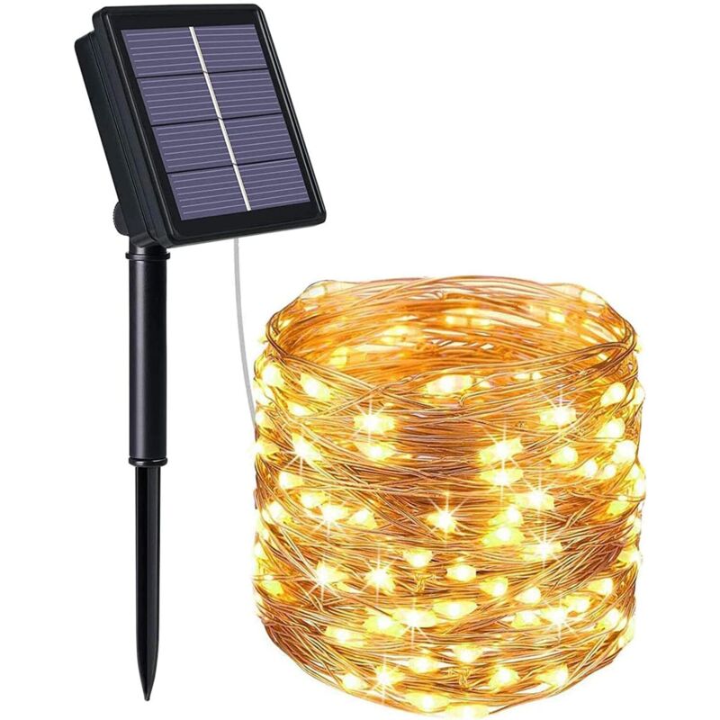 Guirlande Lumineuse Solaire, Lumières de Jardin (200 LED 8 modes) 22M, Exterieur Étanche Lampe Solaire, LumièRe DéCoréE Étanche