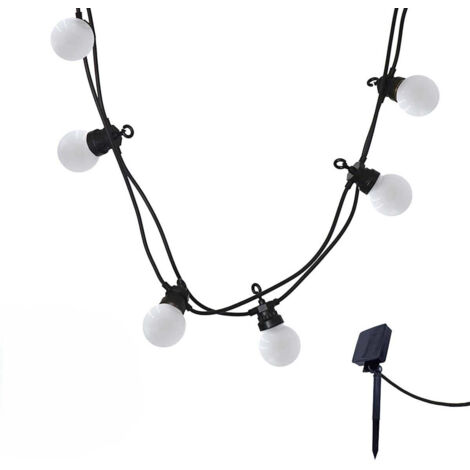 Guirlande lumineuse solaire - LUMISKY - PARTY MILKY SOLAR - 5.70 m - 8 modes - 10 globes blanc chaud LED