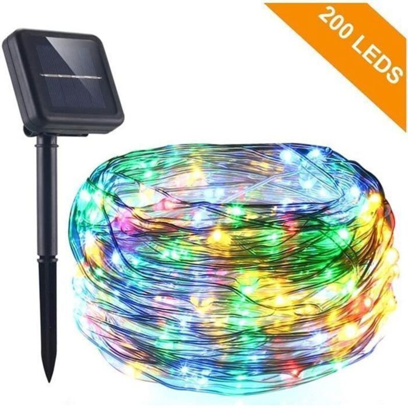 Guirlande Lumineuse Solaire - Multicolore - 22M - 200 LEDs - Étanche IP65 - 8 Modes d'Éclairage