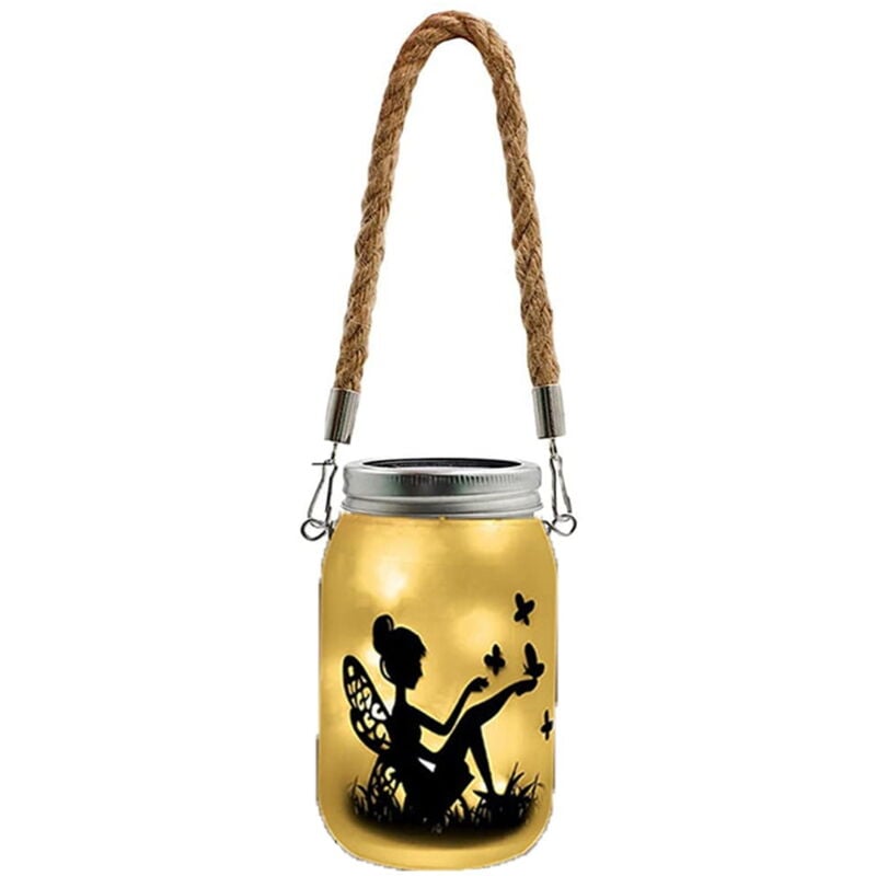 Guirlande lumineuse solaire pour bocaux Mason, couvercles de bocaux Mason, guirlande lumineuse étanche avec suspension (sans bocaux), idéale pour la