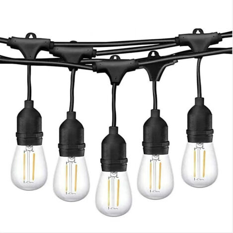 guirlande lumineuse solaire s14 exterieur etanche pour camping et jardin lampe dambiance pour fete et camp modele pendule 10 metres 20 lampes avec ampoules