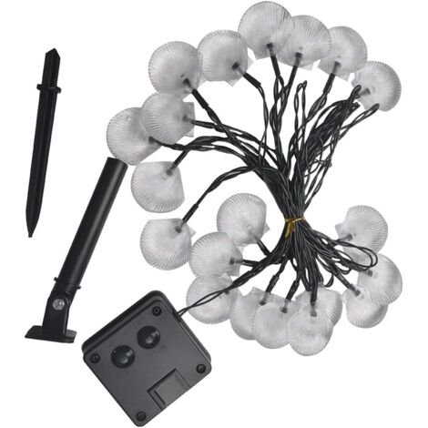 Guirlande lumineuse solaire Shell, 6M/19,7FT, 30 lumières, mariage, anniversaire de Noël, chambre de vacances, cour décorative, lumières LED, éclairage de fête, cadeaux de petite amie, blanc chaud-Fei