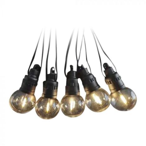 V-Tac – Guirlande solaire 12 mètres avec 10 ampoules 3000K – Panneau solaire inclus – Télécommande pour luminosité – 7804 - vt-70512